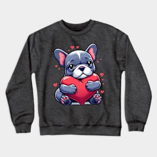 Cute Frenchie Valentines Day Love Crewneck Sweatshirt